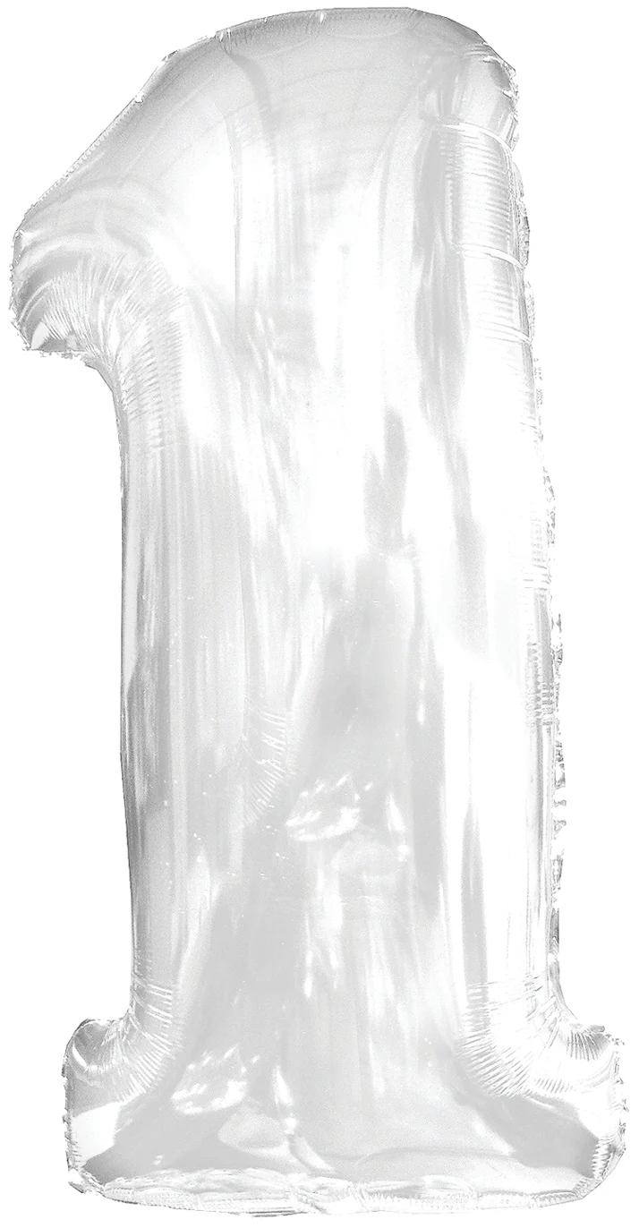 34" Jumbo Number #1 - Silver Foil Balloon