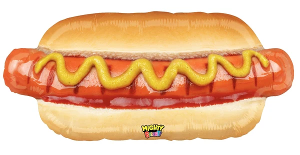 34" Mighty Bright Shape Mighty Hotdog Foil Balloon
