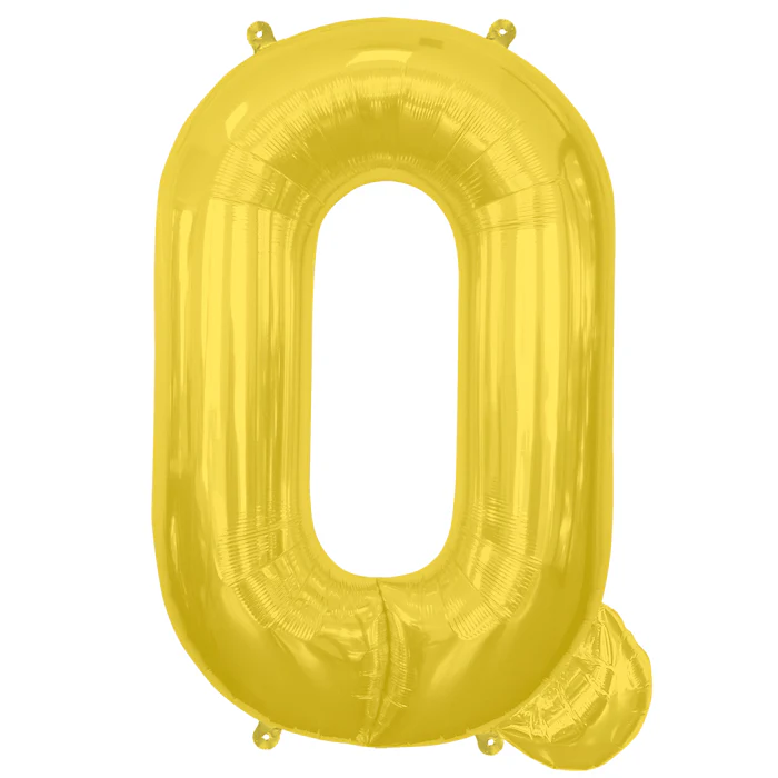 34" Northstar Brand Packaged Letter Q - Gold Foil Balloon