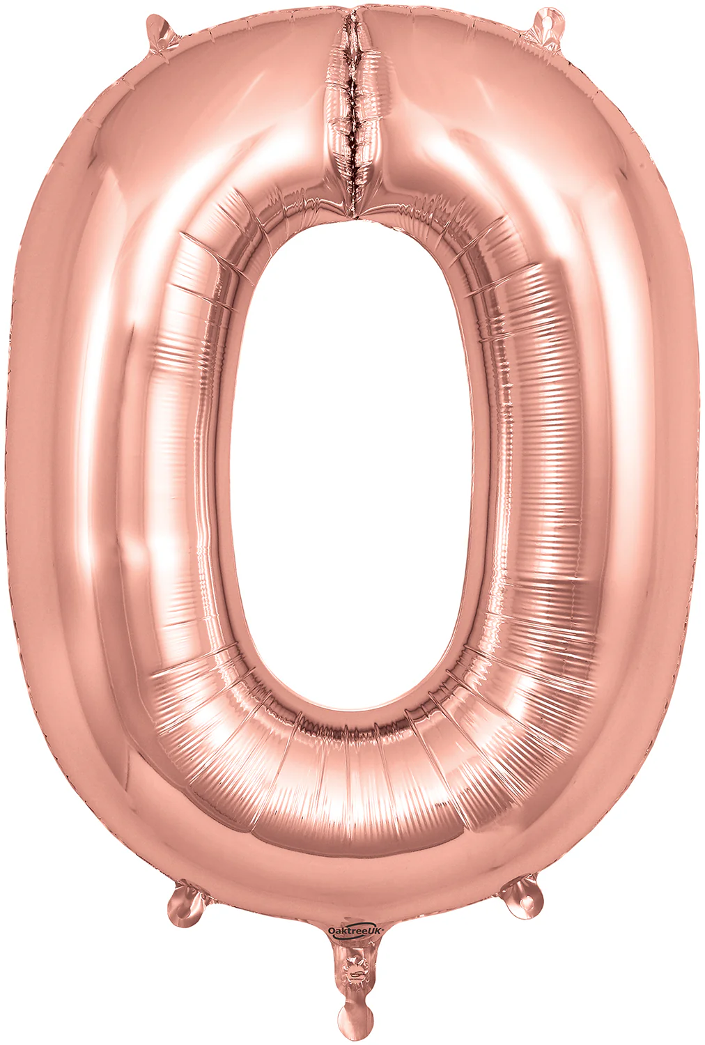 34" Number 0 Rose Gold Oaktree Foil Balloon