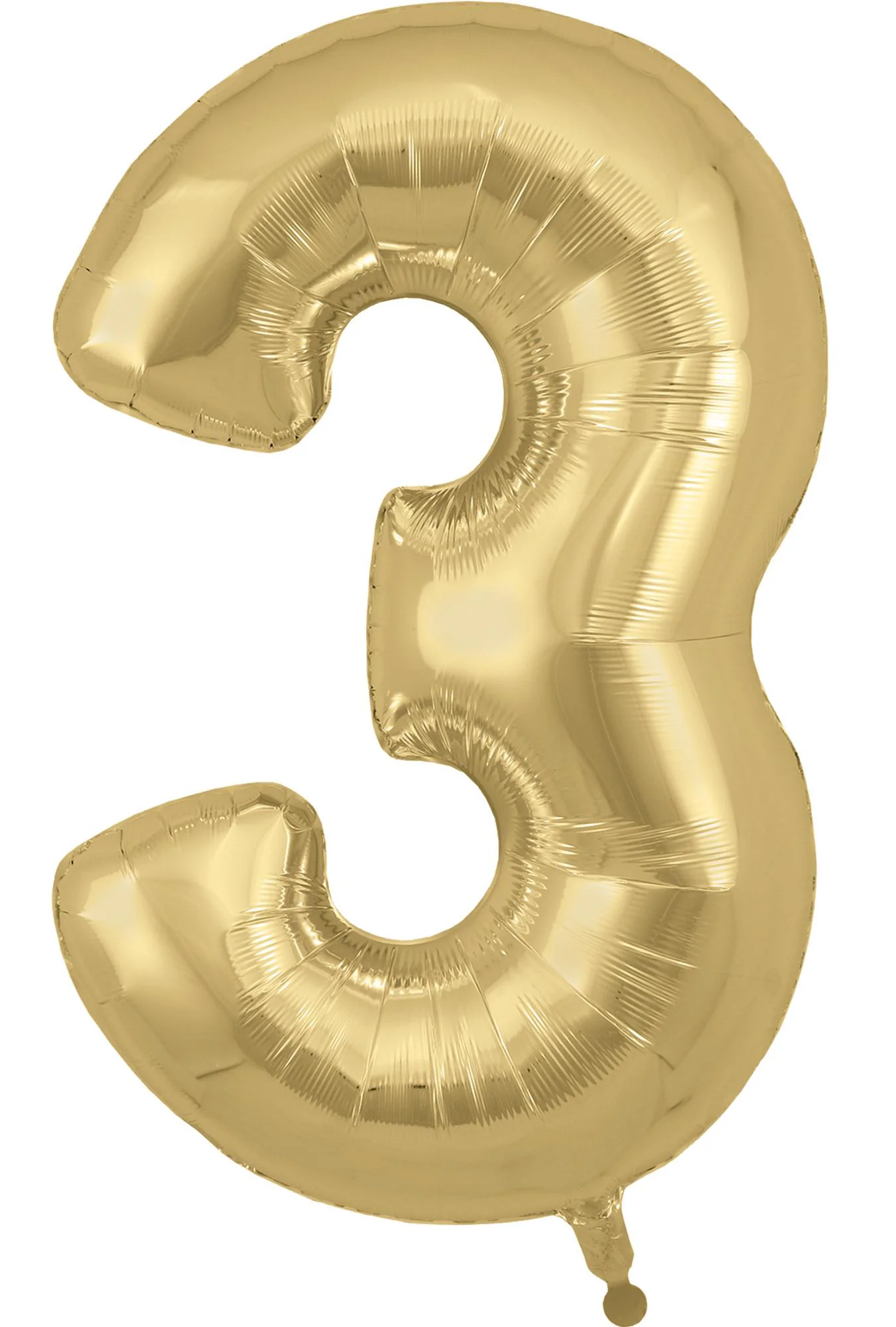 34" Number 3 Silk Gold Oaktree Foil Balloon