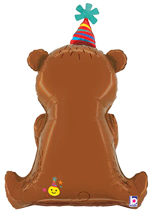 34" Birthday Smiley Gift Bear Foil Balloon - Image 4