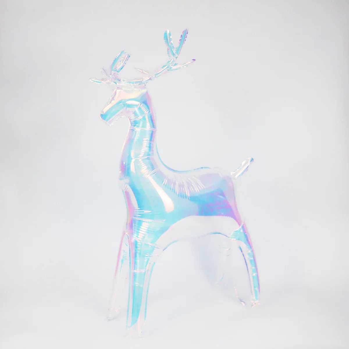 34" Airfill Only Standing Decor Pearl Lustrous Iridescent Reindeer Balloon