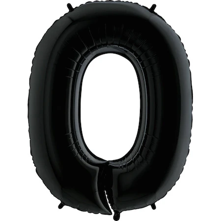 35" Anagram Brand SuperShape 0 Black Balloon Packaged
