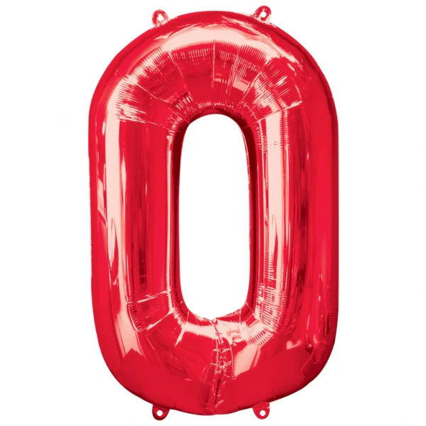 35" Anagram Brand SuperShape 0 Red Balloon Packaged
