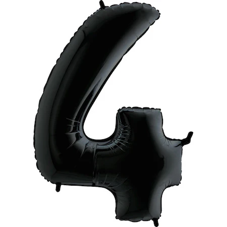 35" Anagram Brand SuperShape 4 Black Balloon Packaged