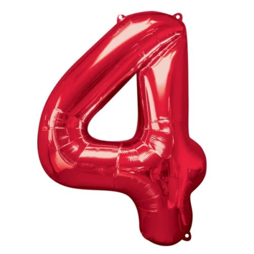 35" Anagram Brand SuperShape 4 Red Balloon Packaged
