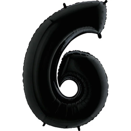 35" Anagram Brand SuperShape 6 Black Balloon Packaged