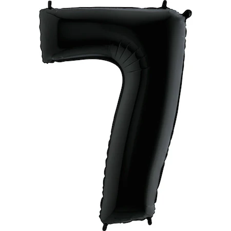 35" Anagram Brand SuperShape 7 Black Balloon Packaged