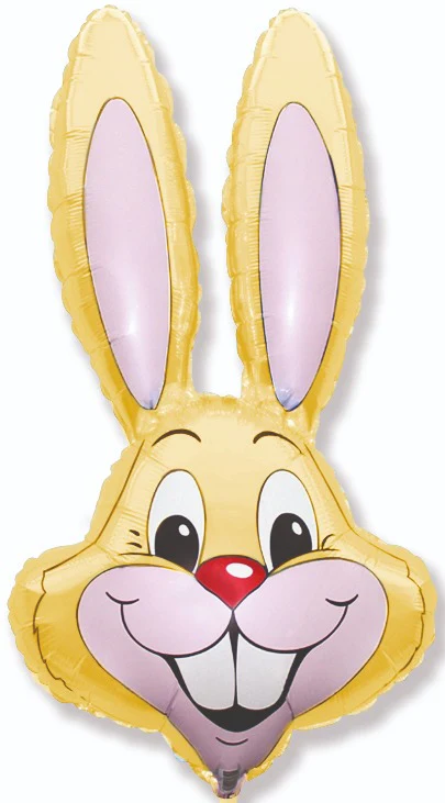 35" Bunny Rabbit Head Pastel Yellow Foil Balloon