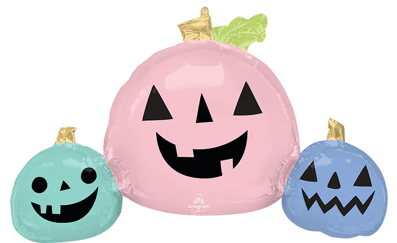 35" Jumbo Pastel Halloween Pumpkins Foil Balloon