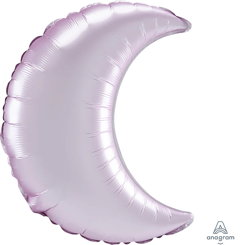 35" Pastel Pink Satin Crescent Foil Balloon