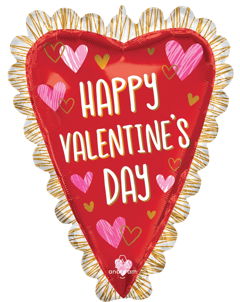 35" Sketched Impressions Elongated Valentine Heart Foil Balloon