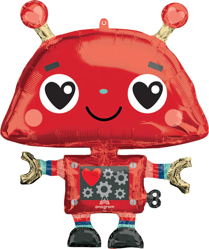 35" SuperShape Love Robot Foil Balloon