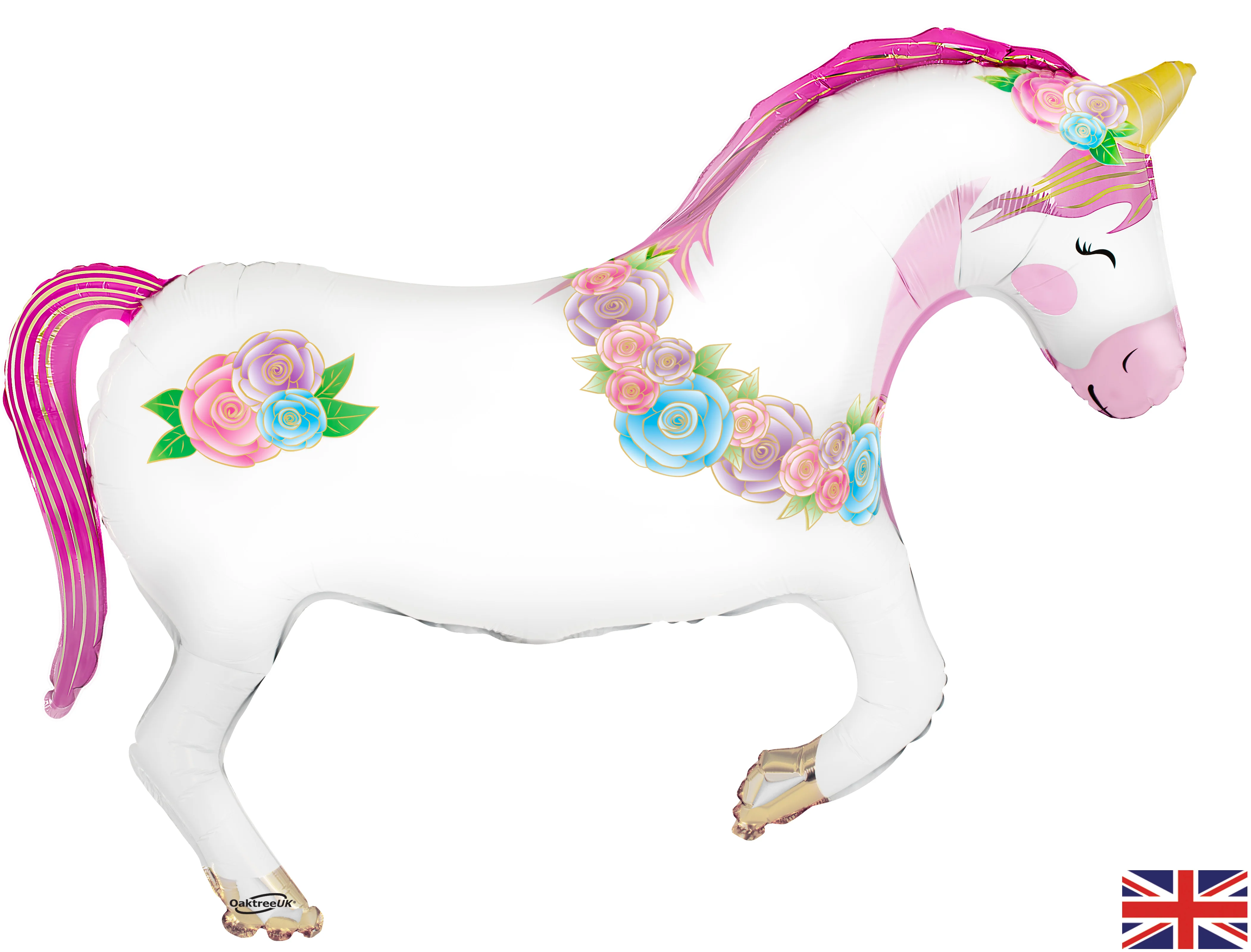35" Oaktree Brand Unicorn Flower Horse Foil Balloons