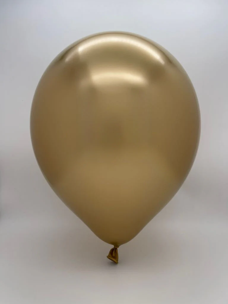 360K Nozzle Up Kalisan Twisting Latex Balloons Mirror Gold (50 Per Bag) - Image 2