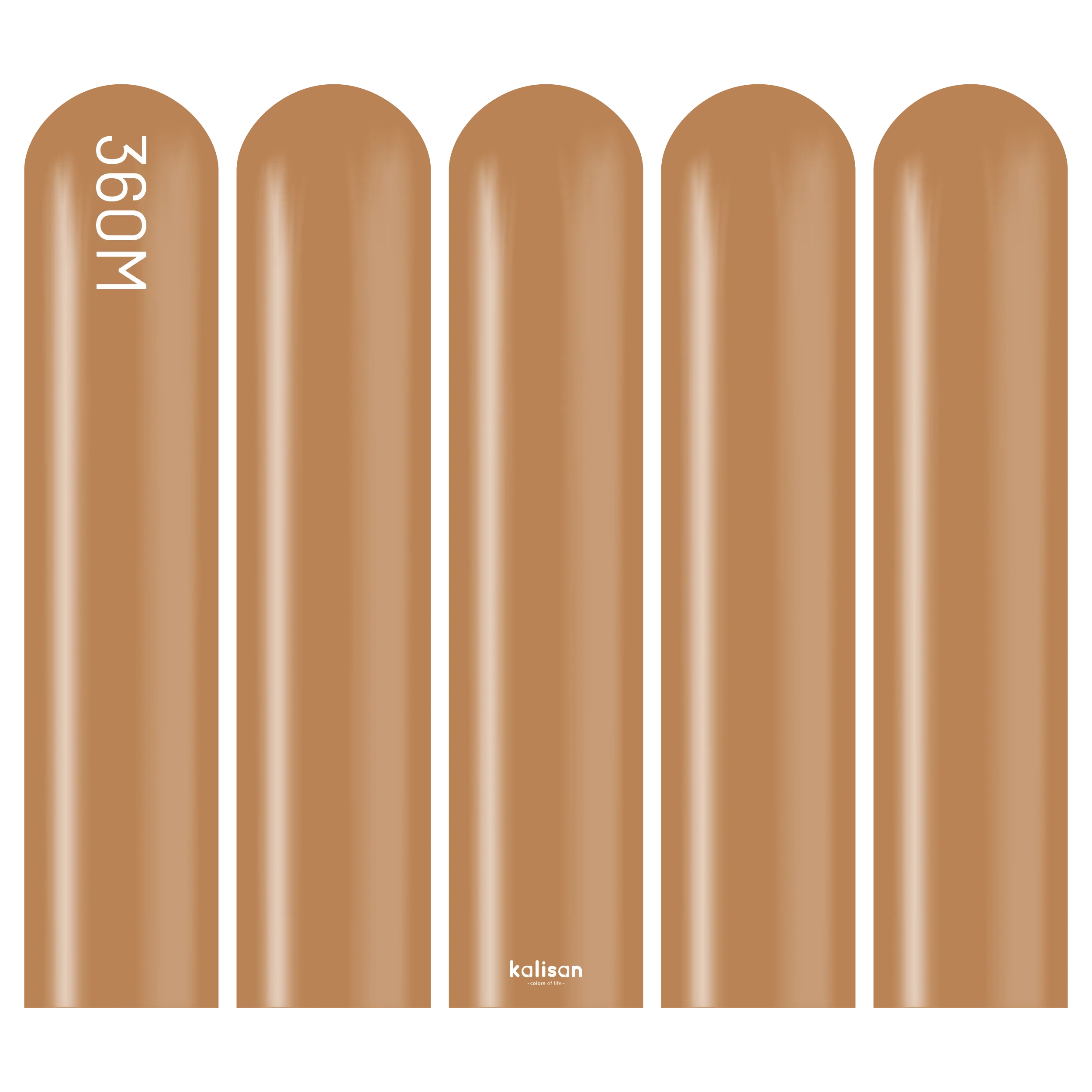 360K Nozzle Up Kalisan Twisting Latex Balloons Standard Caramel Brown (50 Per Bag) - Image 3