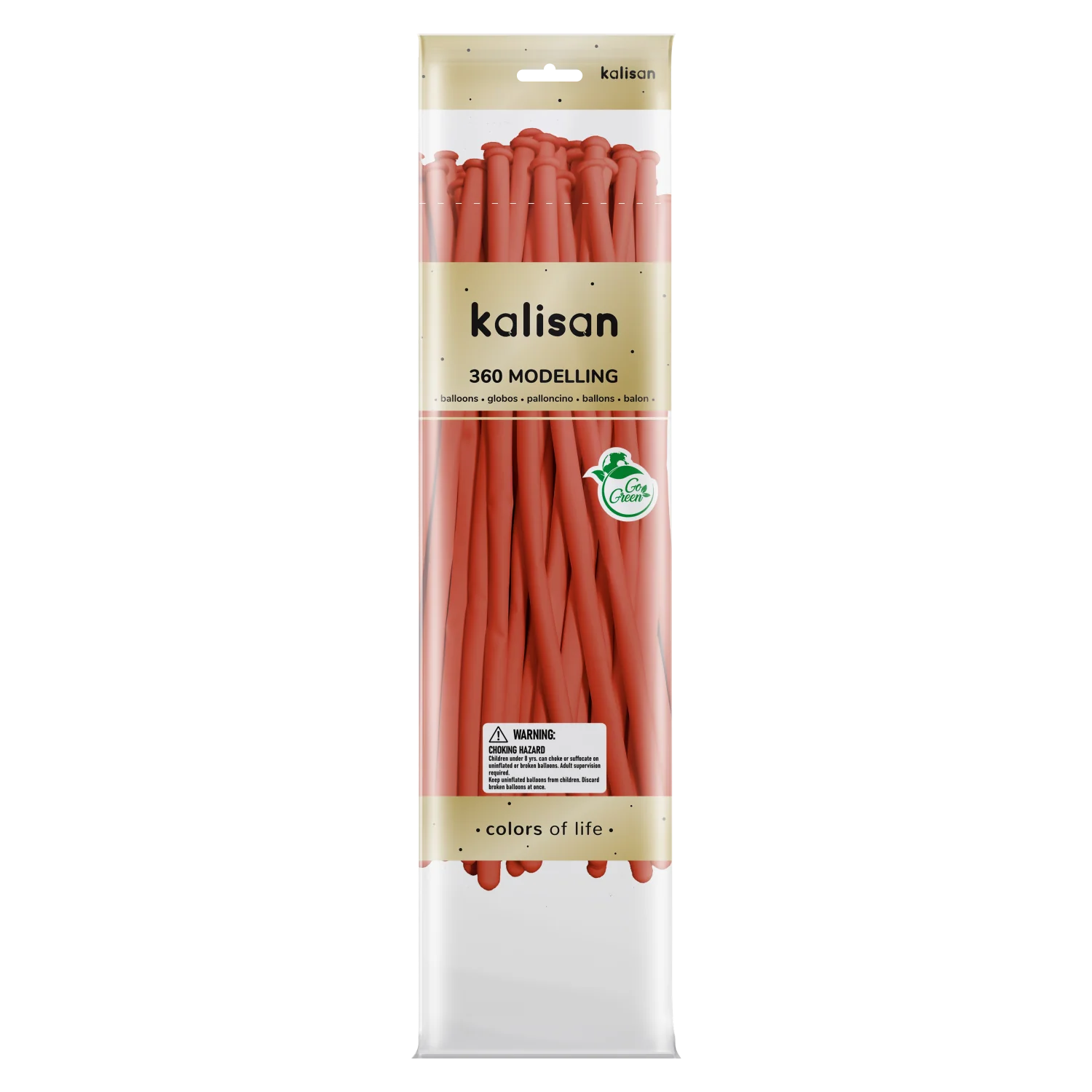 360K Nozzle Up Kalisan Twisting Latex Balloons Standard Coral (50 Per Bag)