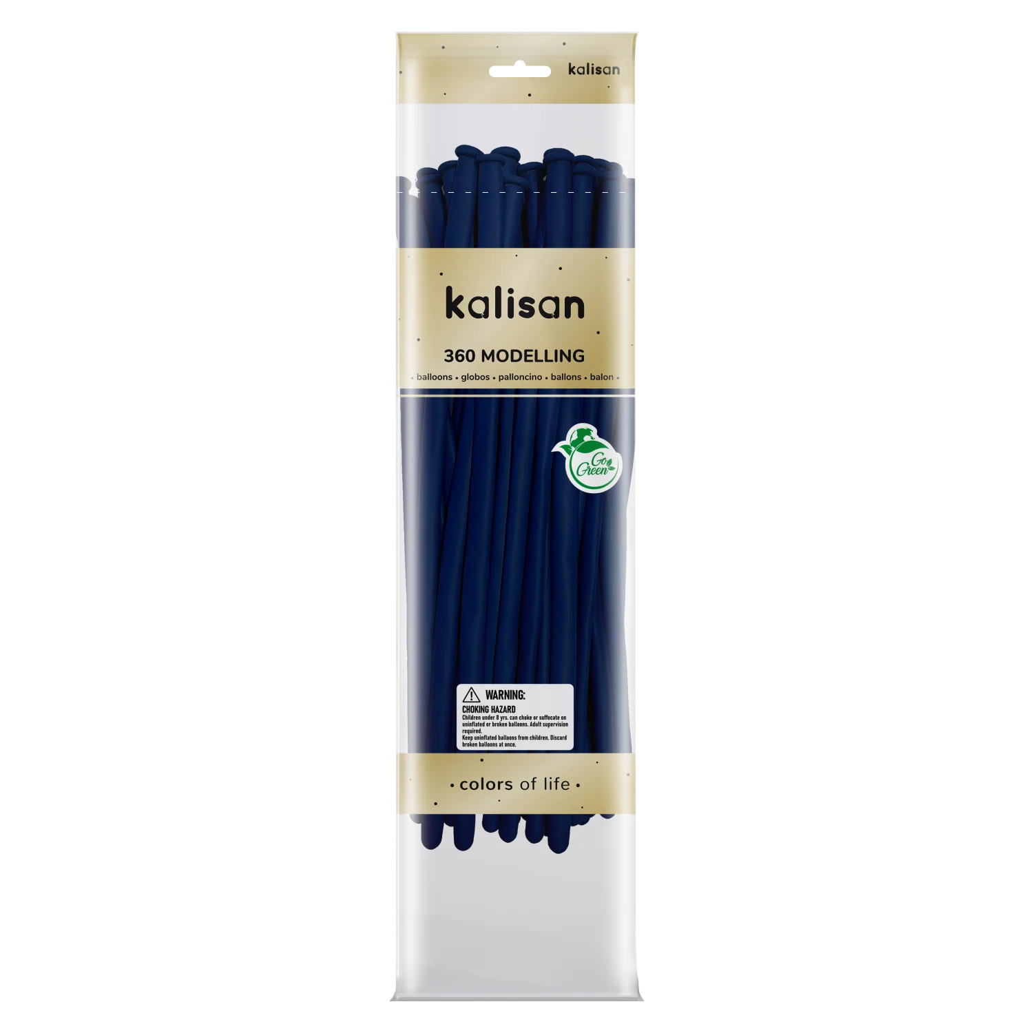 360K Nozzle Up Kalisan Twisting Latex Balloons Standard Dark Blue (50 Per Bag)