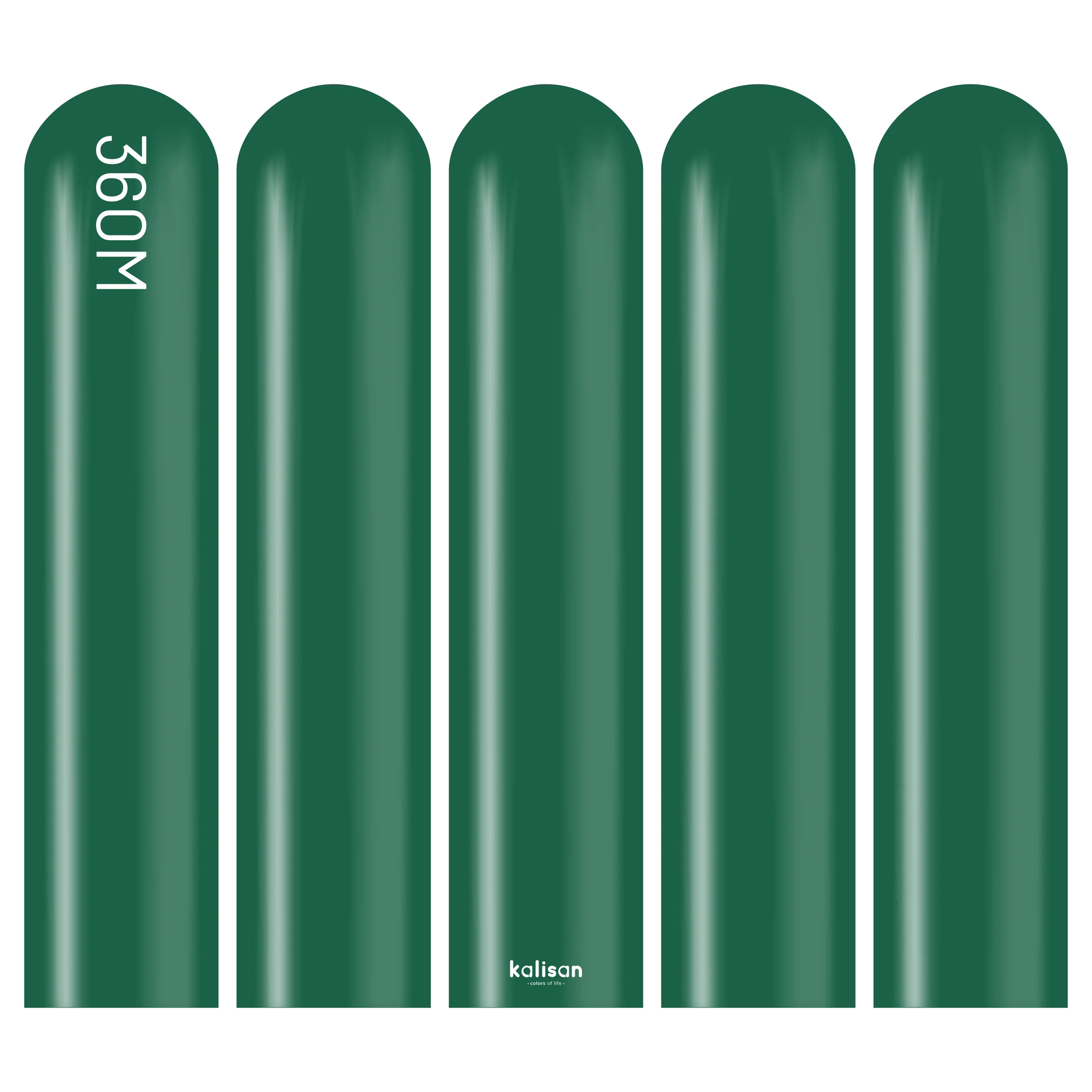 360K Nozzle Up Kalisan Twisting Latex Balloons Standard Dark Green (50 Per Bag) - Image 3