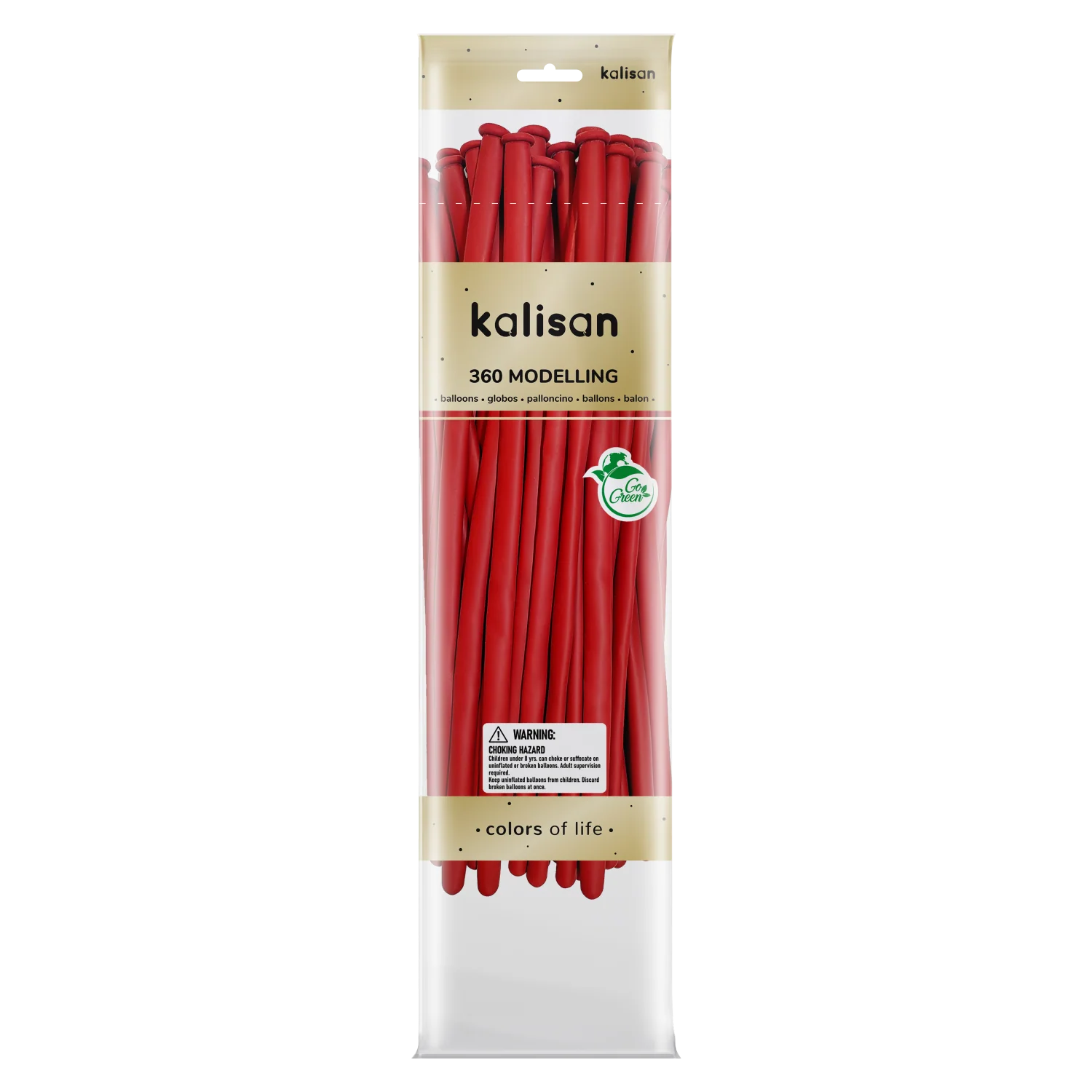 360K Nozzle Up Kalisan Twisting Latex Balloons Standard Red (50 Per Bag)