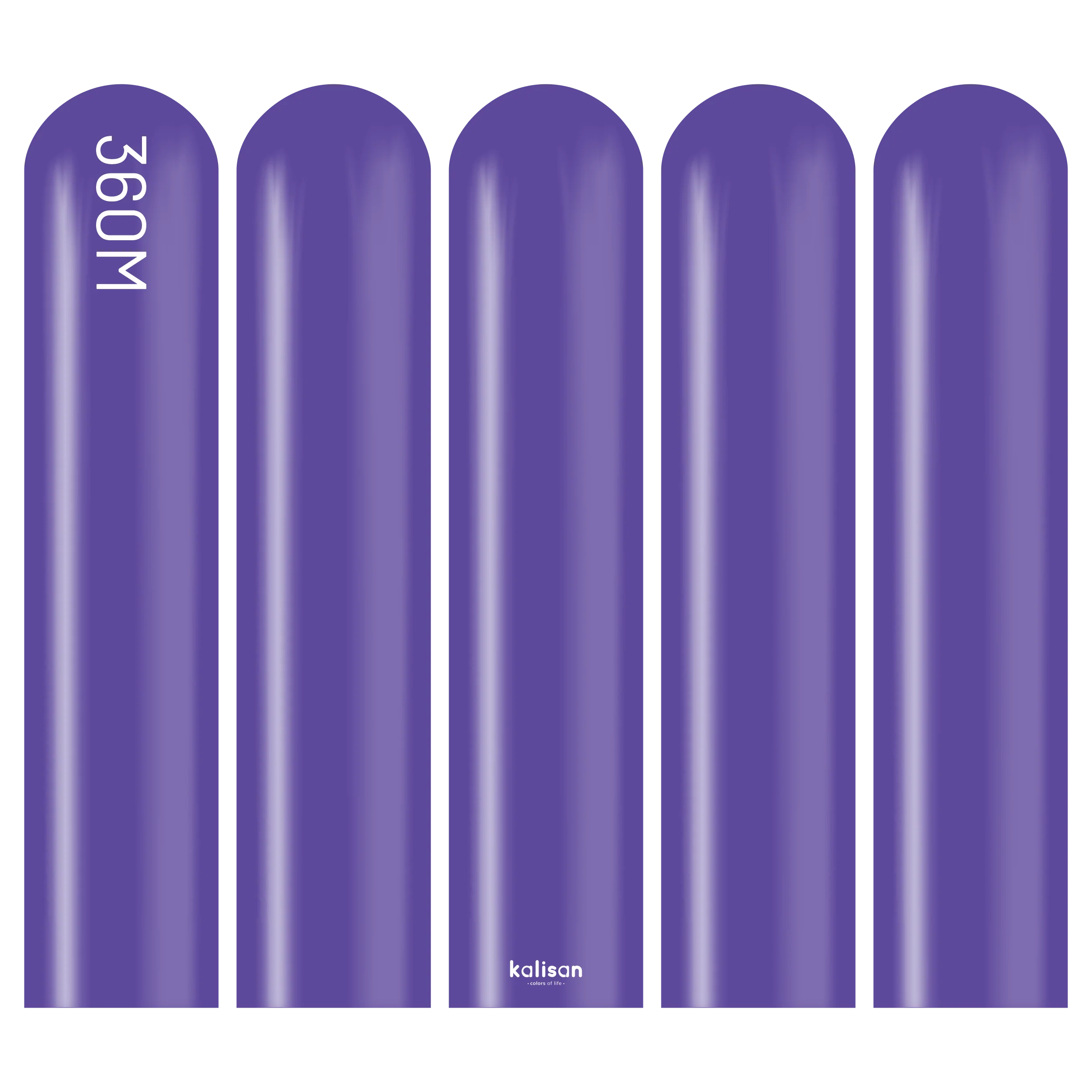 360K Nozzle Up Kalisan Twisting Latex Balloons Standard Violet (50 Per Bag) - Image 3