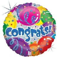 36" Jumbo Congrats! Holographic Balloon