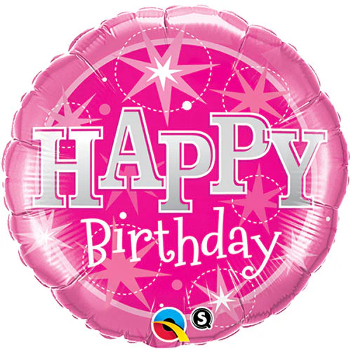 36" Birthday Pink Sparkle Balloon