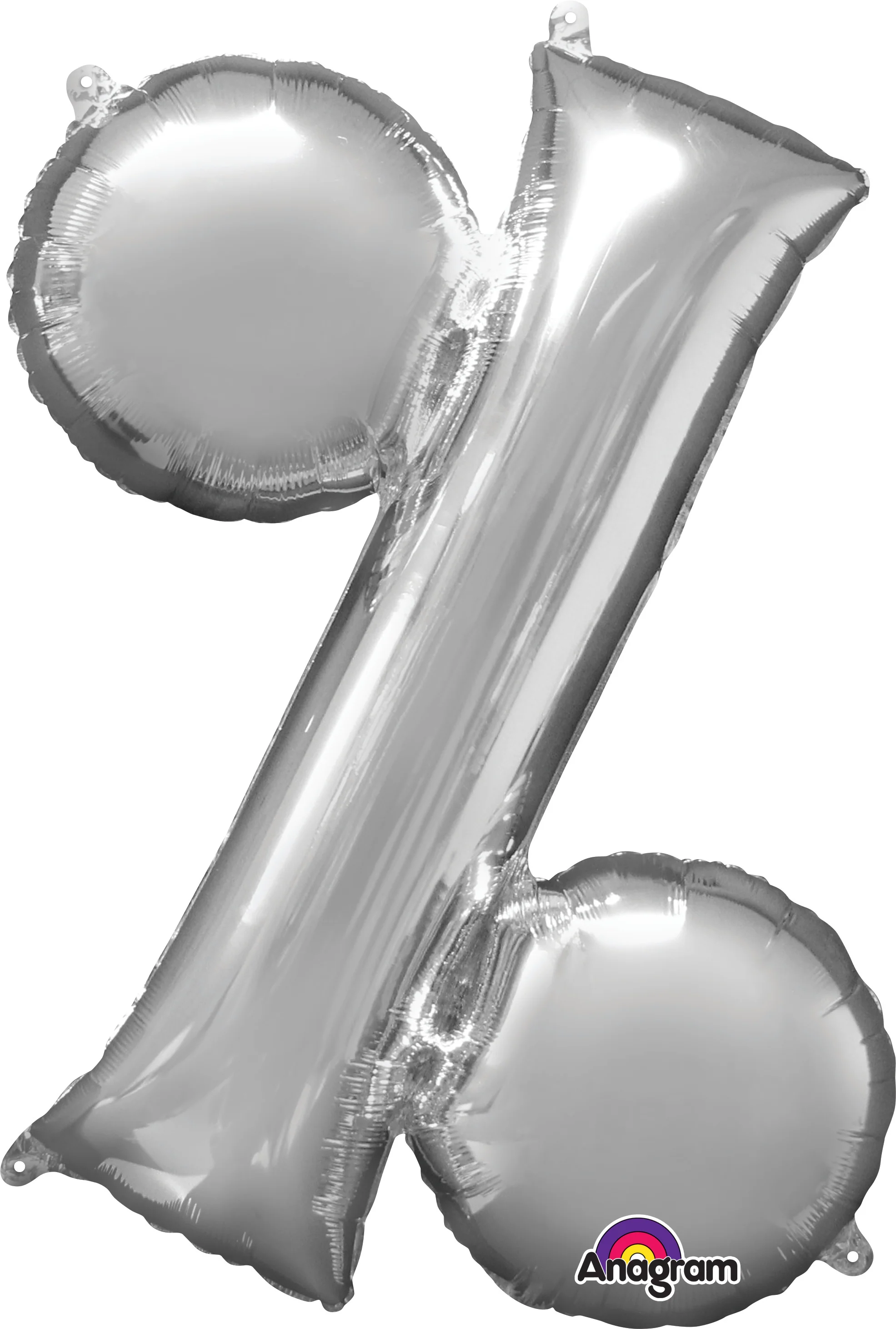 36" Jumbo Symbol " % " Silver Balloon Packaged