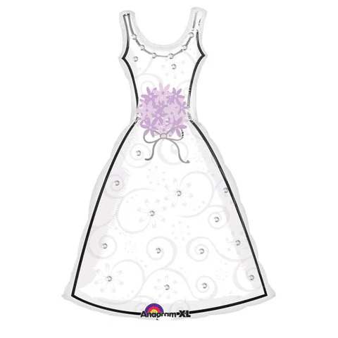 36" Wedding Dress SuperShape Balloon