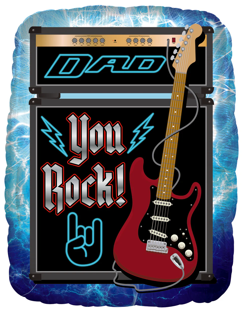 36" Dad You Rock! Foil/Mylar Balloon