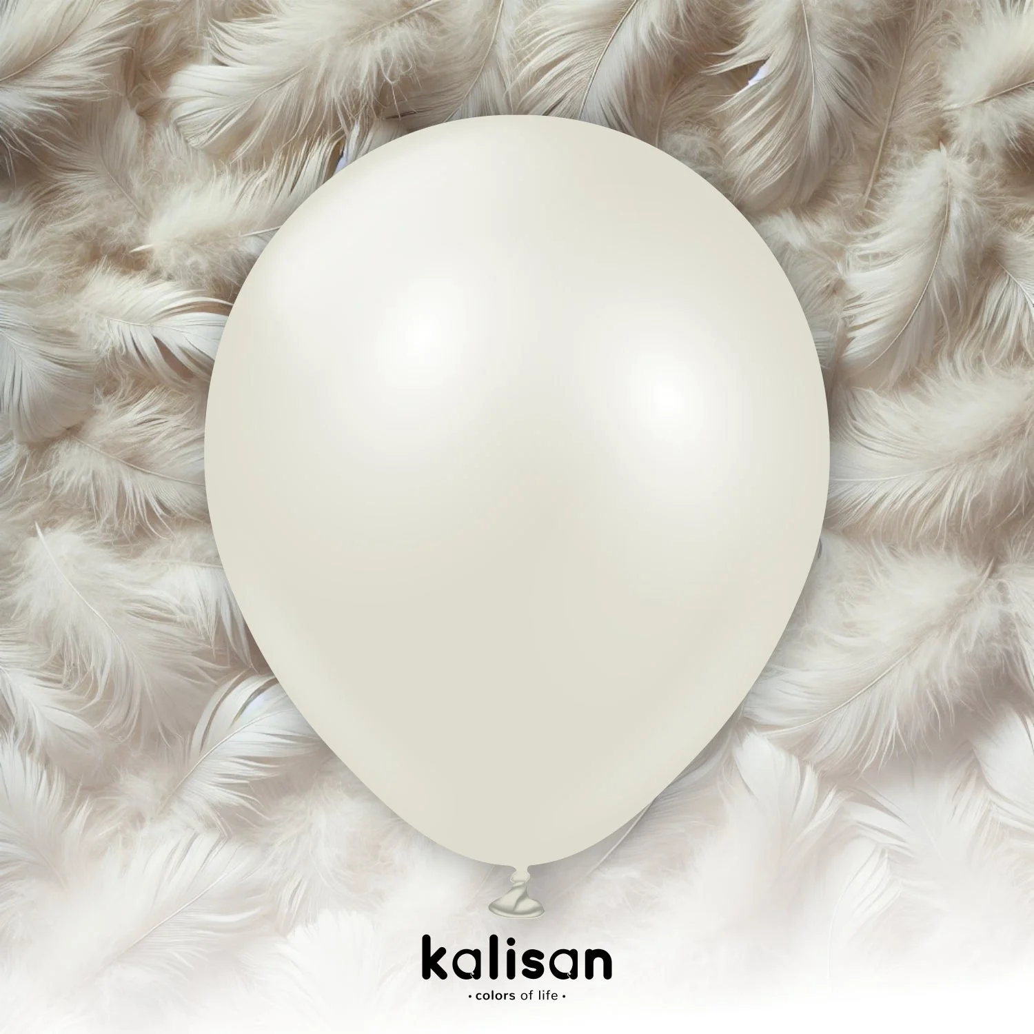 36" Kalisan Brand Latex Balloons Aura Ivory White (2 Per Bag) - Image 3