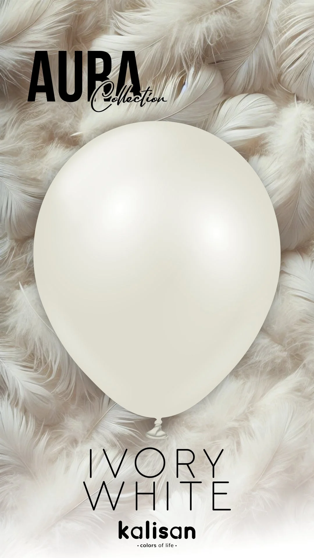 36" Kalisan Brand Latex Balloons Aura Ivory White (2 Per Bag) - Image 5