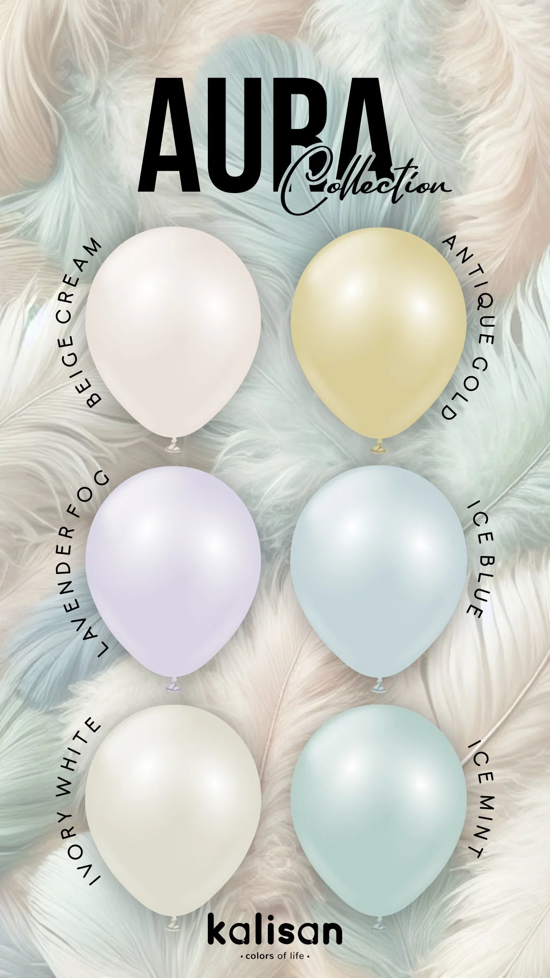 36" Kalisan Brand Latex Balloons Aura Ivory White (2 Per Bag) - Image 7
