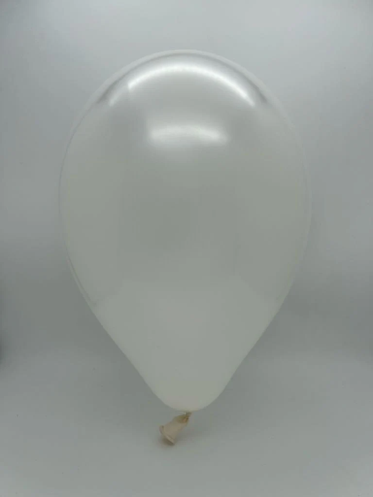 360G Gemar Latex Balloons (Bag of 50) Metallic Modelling/Twisting White - Image 2