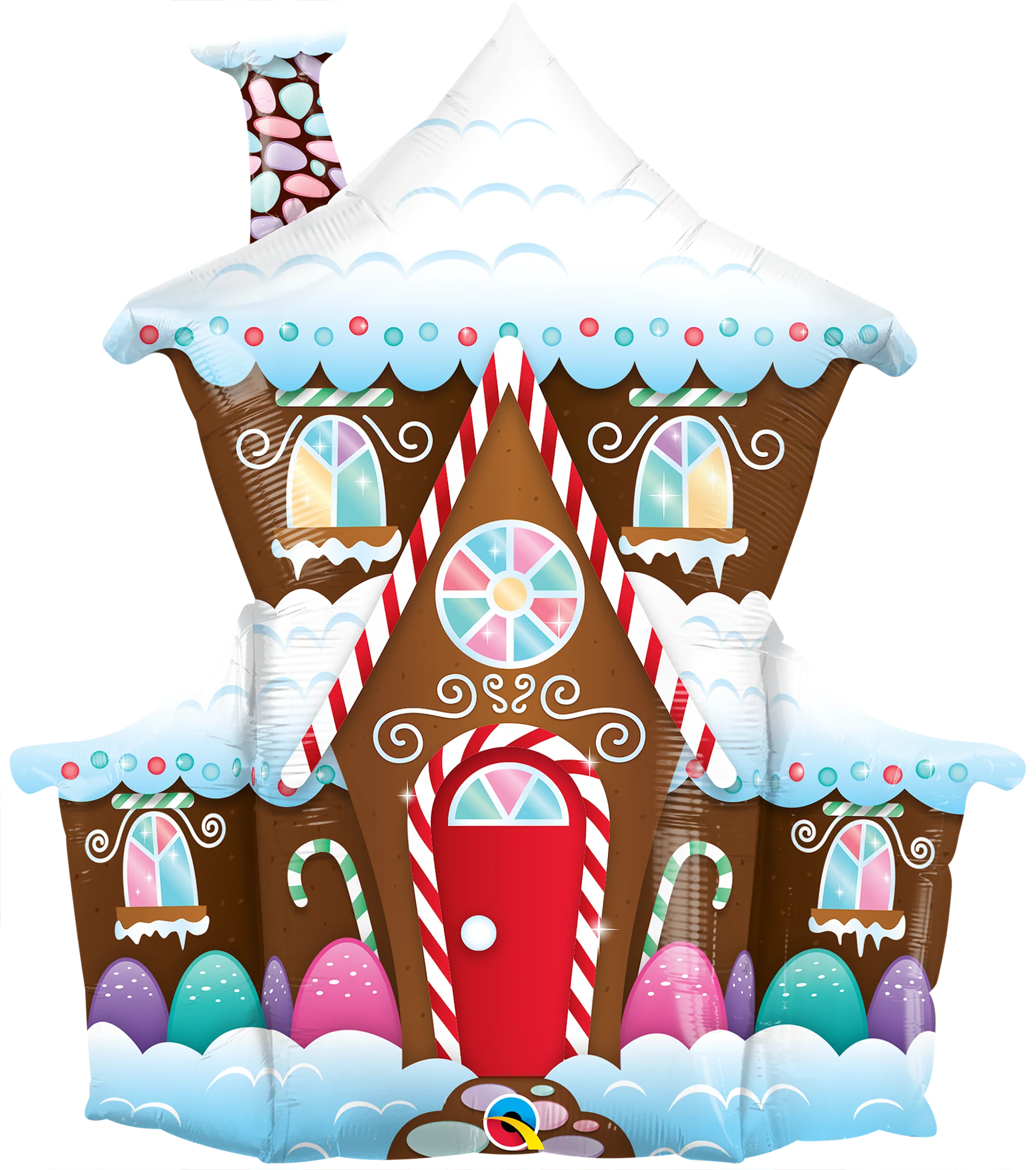 37" Decorated Gingerbread House Foil Balloon