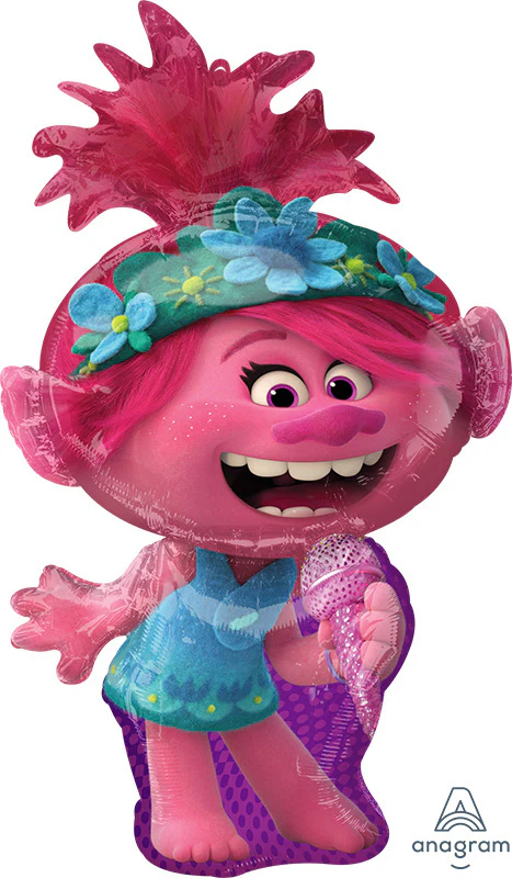 37" Trolls World Tour Poppy SuperShape Foil Balloon