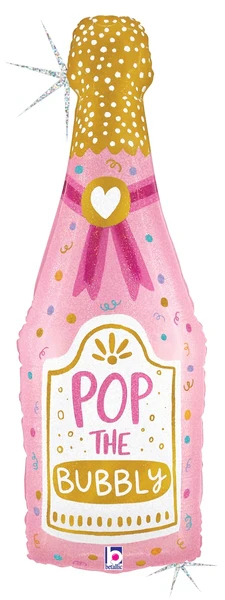 37" Bubbly Champagne Bottle Foil Balloon