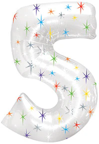 38" Multi-Colored Sparkles Five Balloon