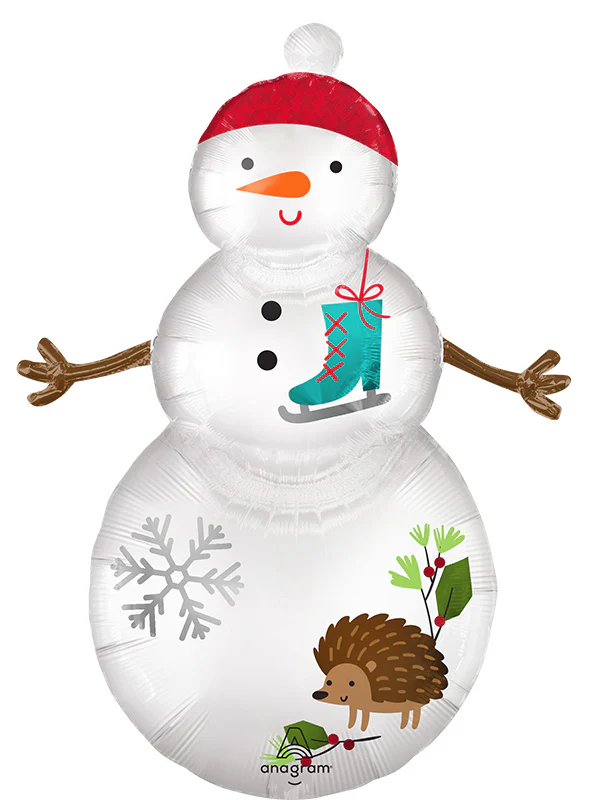 38" Satin Woodland Snowman SuperShape Foil Balloon