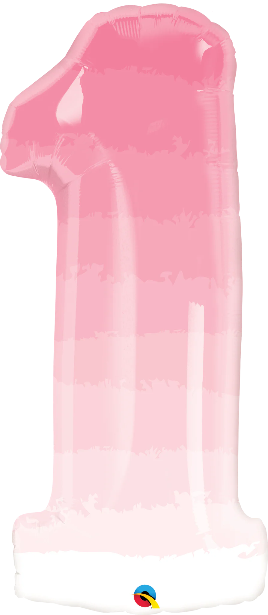 38" Shape Number One Pink Ombre Foil Balloon