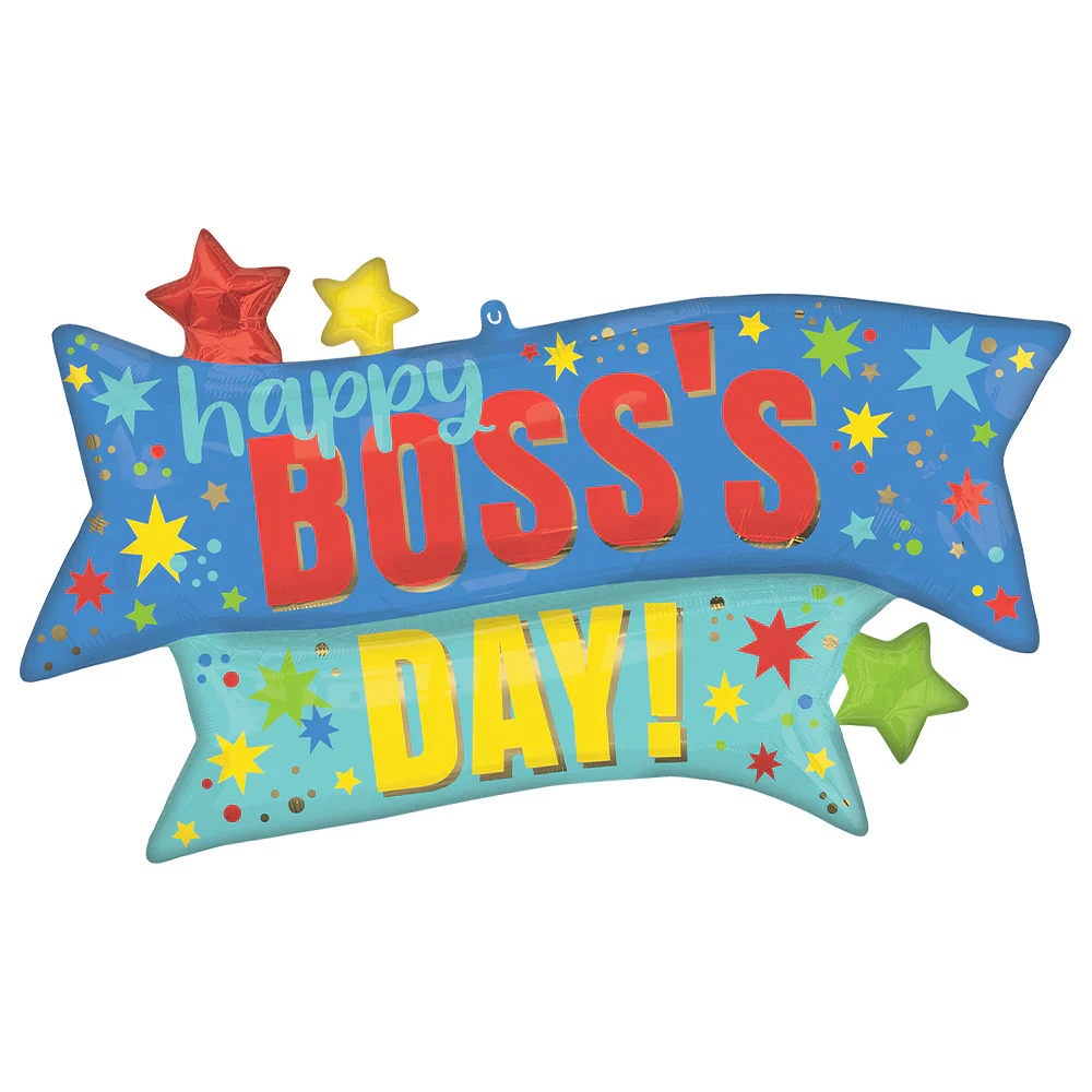 38" SuperShape Boss's Day Blast Banner Foil Balloon