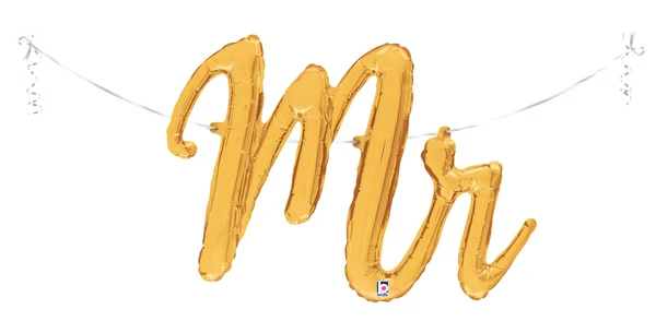 39" Air Filled Only Mr. Script Foil Balloon