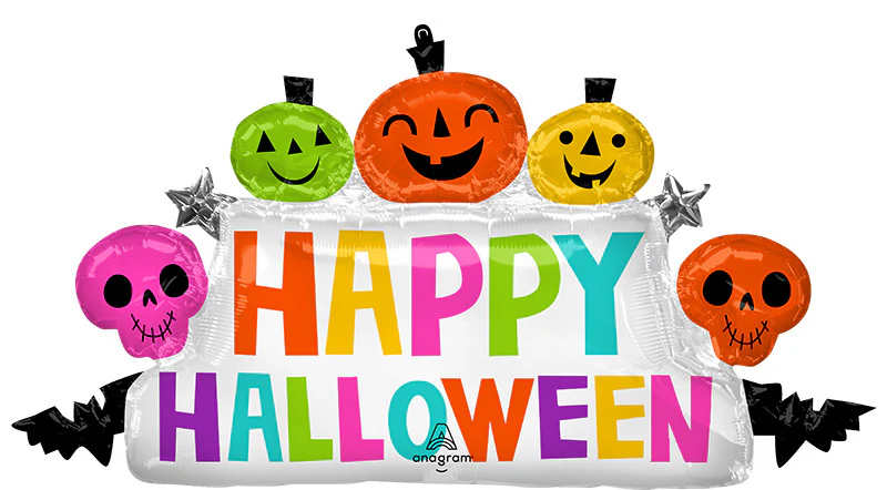39" Colorful & Creepy Halloween Marquee SuperShape Foil Balloon