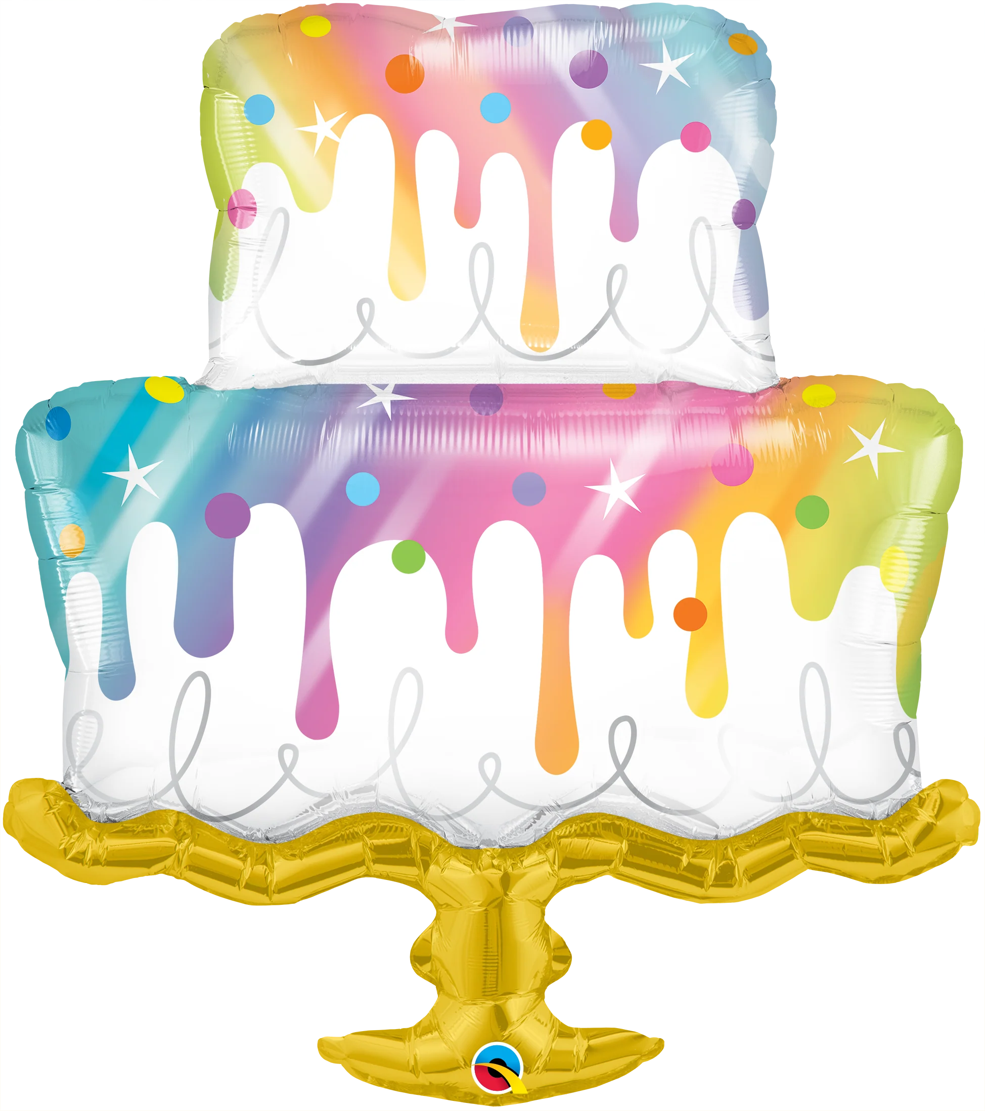 39" Shape Rainbow Drip Cake Foil Balloon