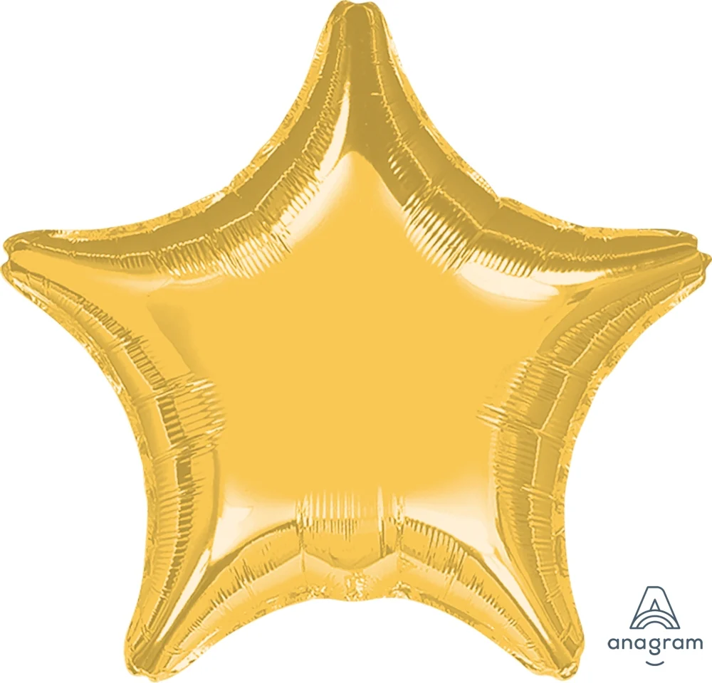 4.5" Airfill Only (Sticks Sold Separately) Anagram Gold Star Balloon