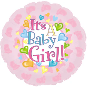 4.5" Airfill Only (Sticks Sold Separately) Foil Balloon Baby Girl Footsies