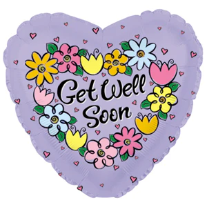 4.5" Airfill Only (Sticks Sold Separately) Foil Balloon Get Well Daisies & Tulips