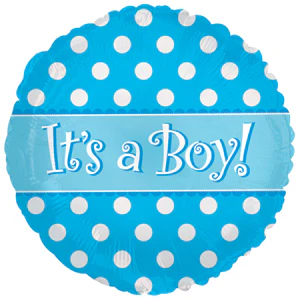 4.5" Airfill Only (Sticks Sold Separately) Foil Balloon It's A Boy Dots
