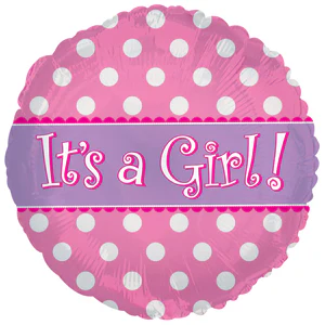 4.5" Airfill Only (Sticks Sold Separately) Foil Balloon It's A Girl Dots